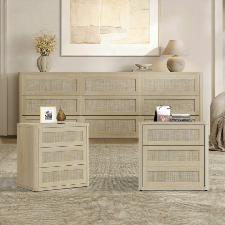 Zura 9-Drawer Chest and Nightstands Set