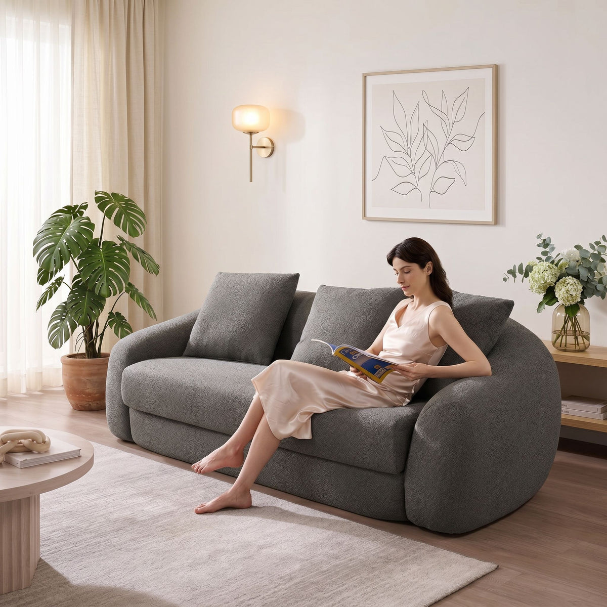 Nimbus 3 Seater Sofa Couch, Dark Grey