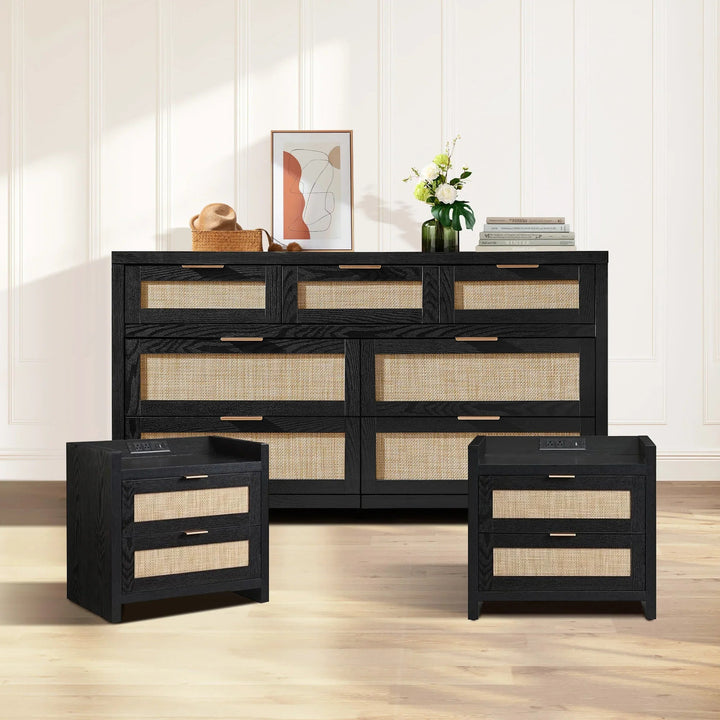 Savanna 7 Drawers Dresser and Nightstands Set