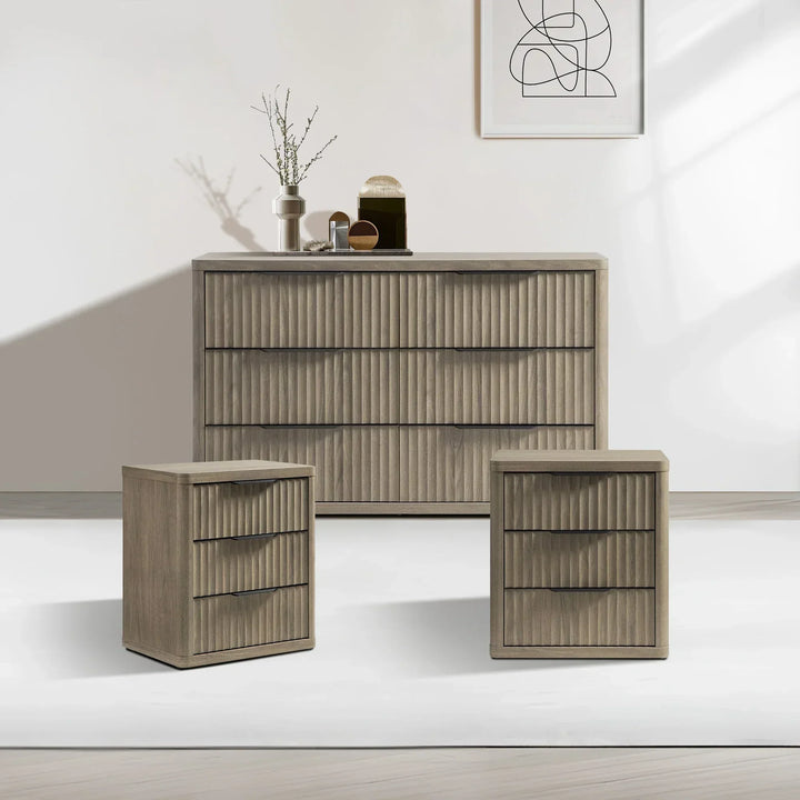 Cas 6 Drawers Dresser and 3 Drawers Nightstands Set