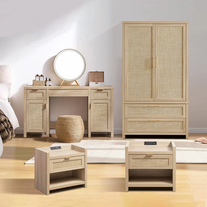 Savanna Makeup Vanity, Wardrobe and Nightstands Set