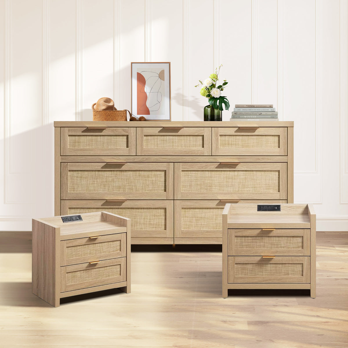 Savanna Dresser and 2-Drawer Nightstands Set