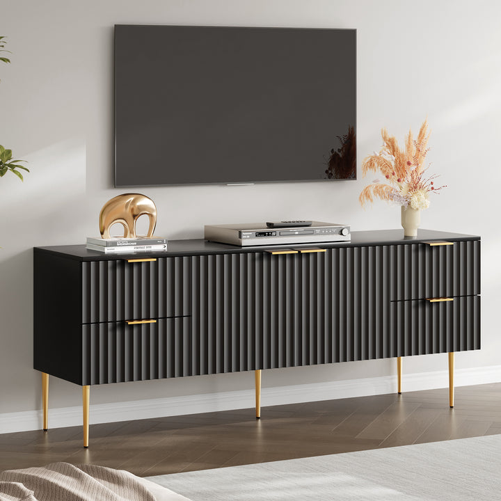 Opus Black TV Stand, Large Storage
