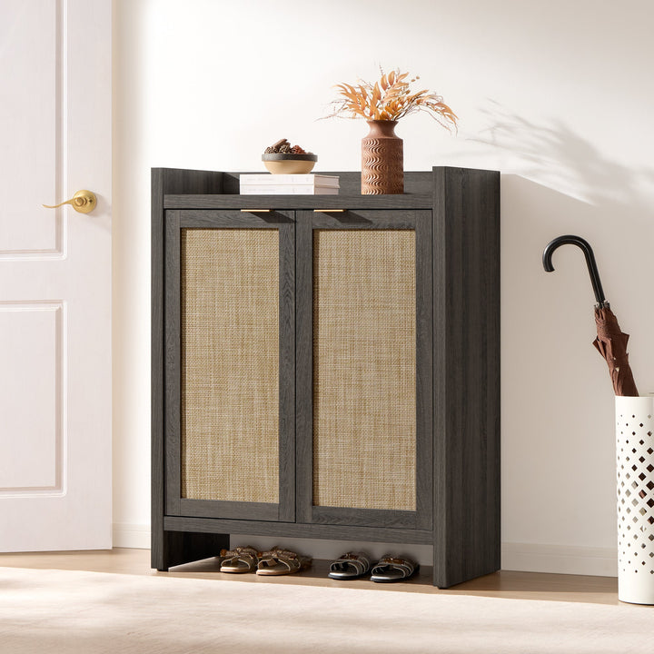 Savanna Rattan Shoe Cabinet, 2 Doors