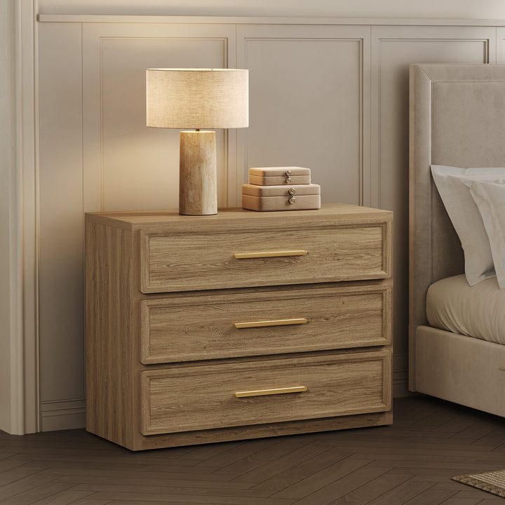 Crescent 31.3Inch Wide Nightstand with 3 Drawers