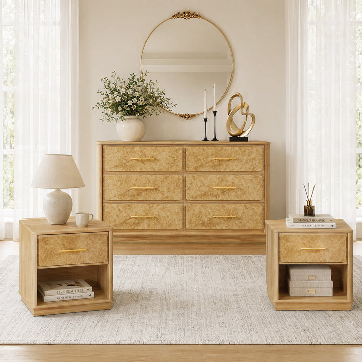 Burluxe 6-Drawer Dresser with Nightstands Bedroom Set – SICOTAS
