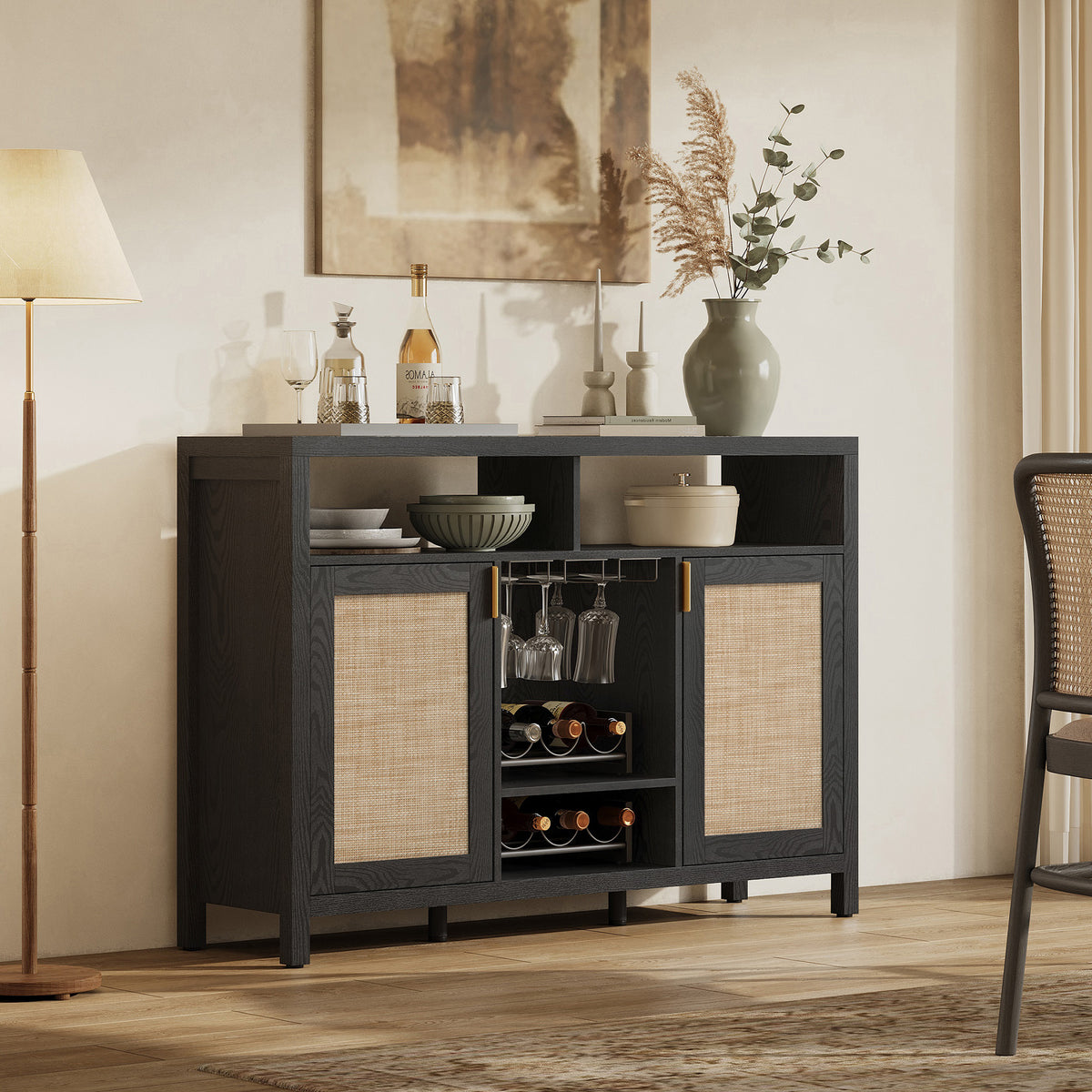 Savanna Bar Cabinet with Glass Holder