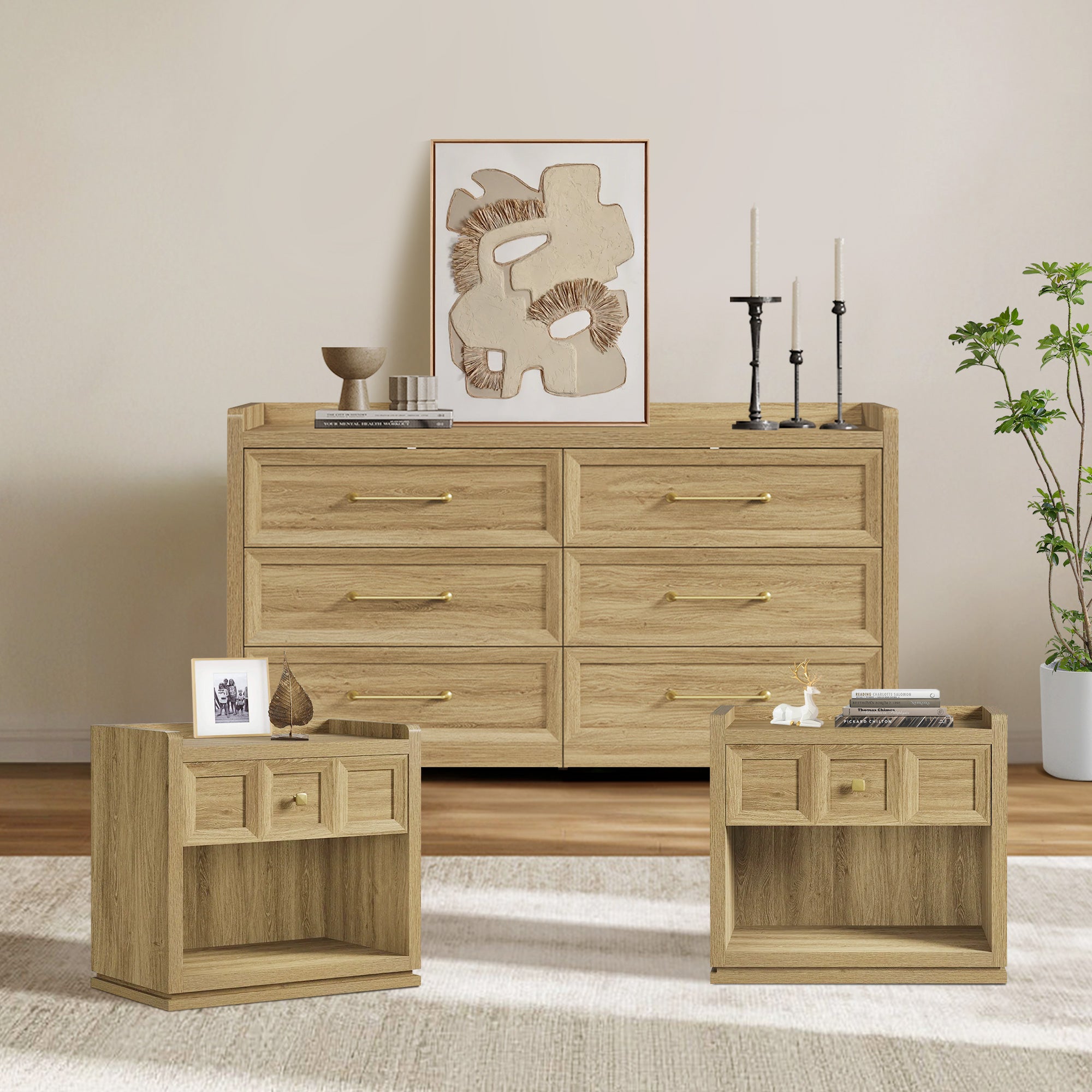 Helio 6 Drawers Dresser and Nightstand