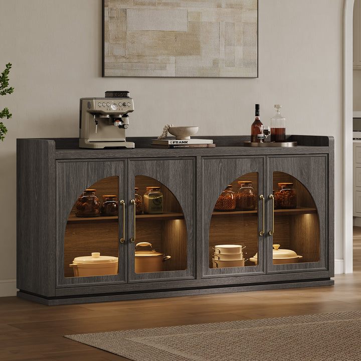 Helio Glass-Door Sideboard Cabinet
