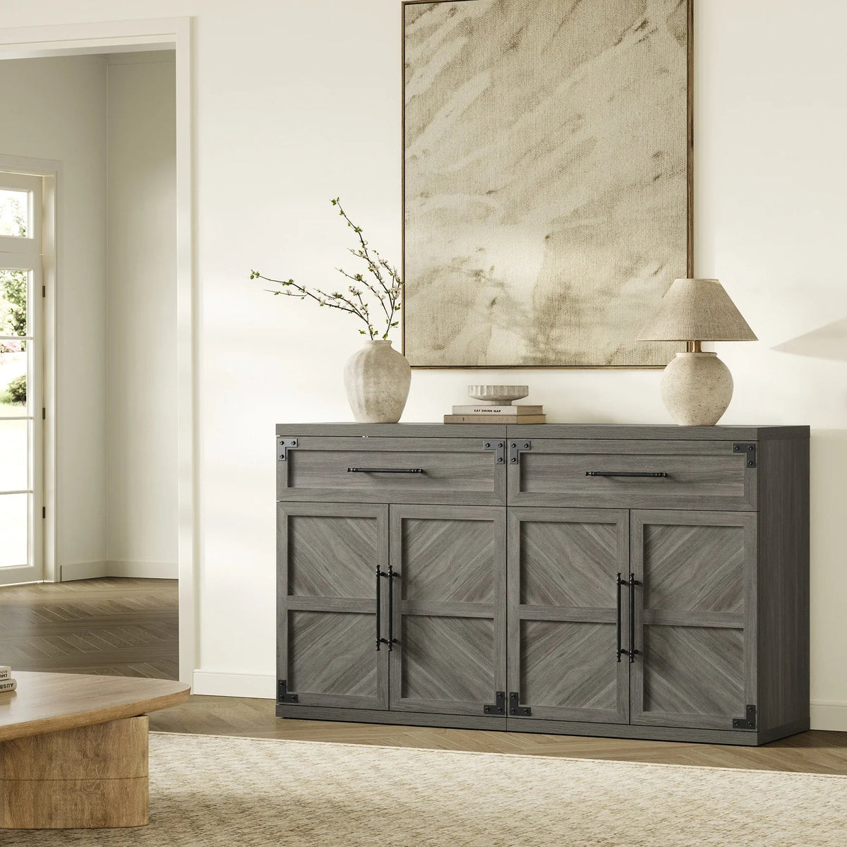 Willow Sideboard with 1 Drawer and 2 Doors, Set of 3