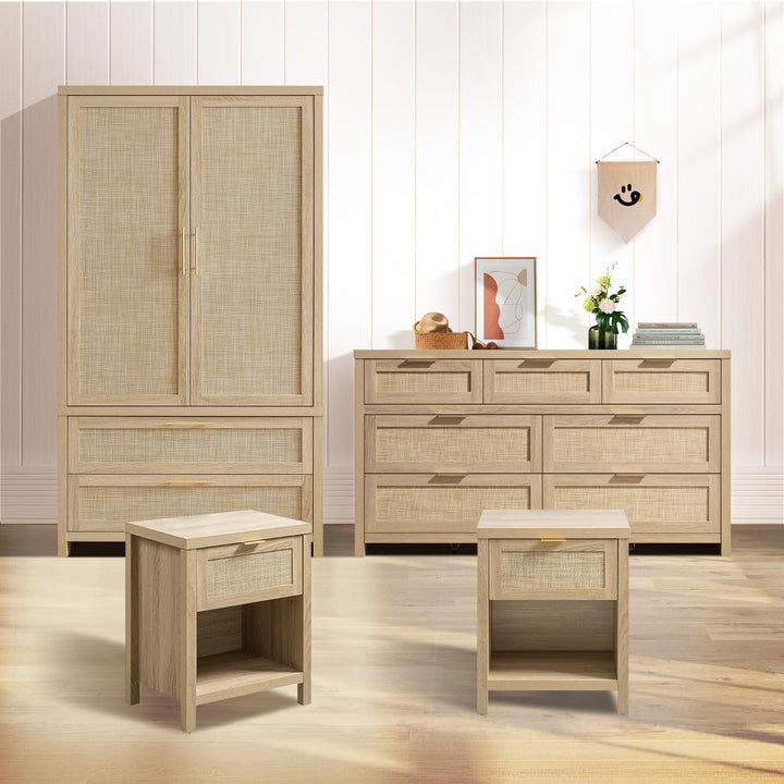 Savanna Wardrobes Closet,Dresser and Nightstand Set