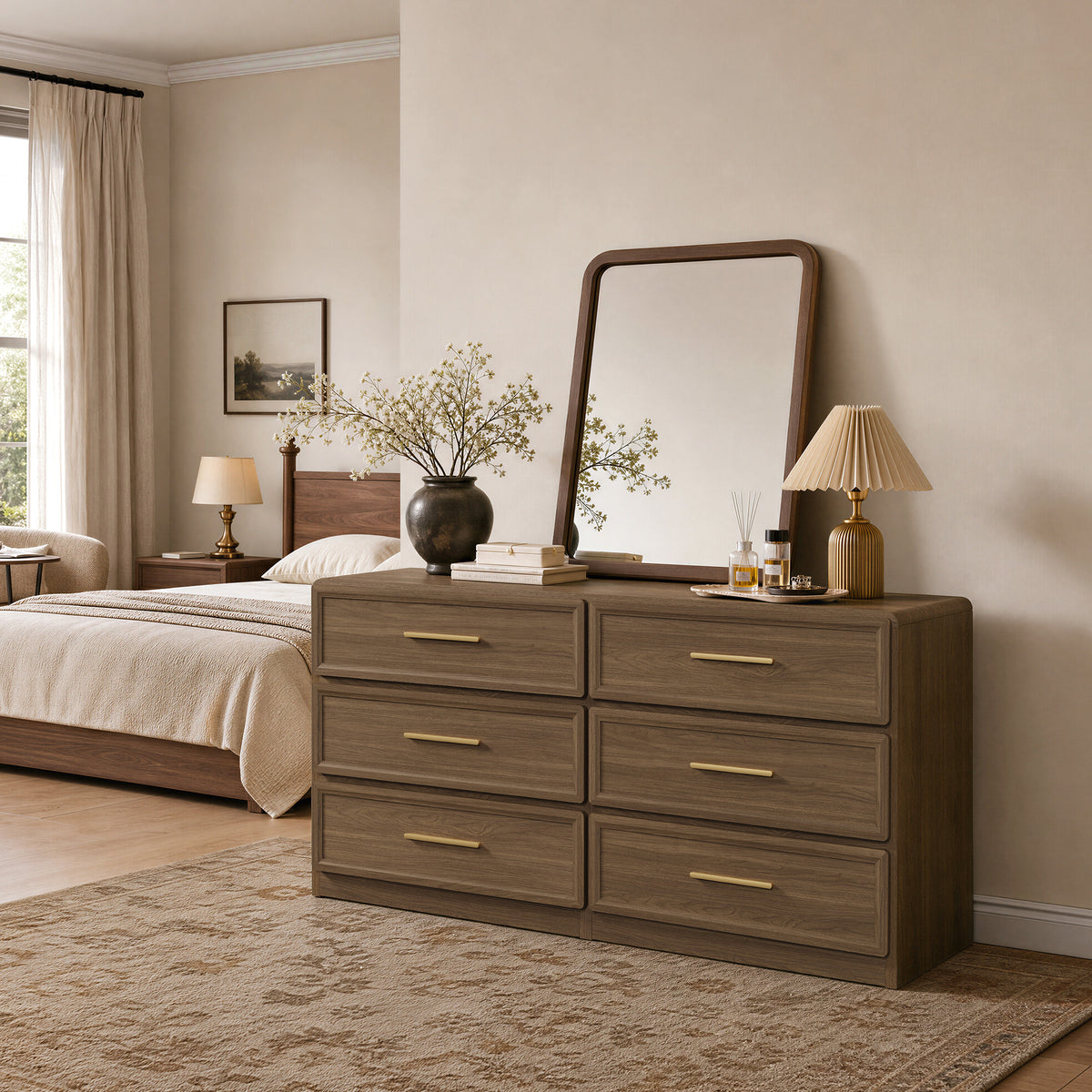 Crescent 64'' Wide 6-Drawer Dresser, Large Storage