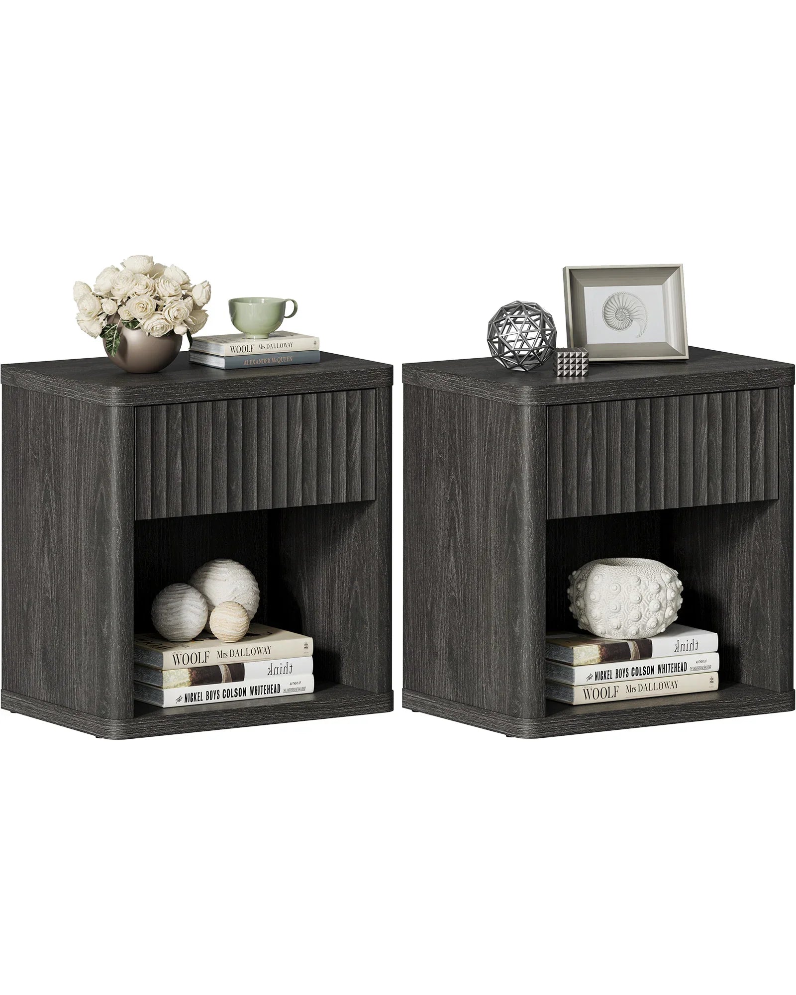 Cas Night Stand with Storage, 24.1 Inch Tall