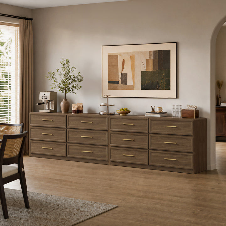 Crescent 64'' Wide Dresser with 6-Drawer, Set of 2