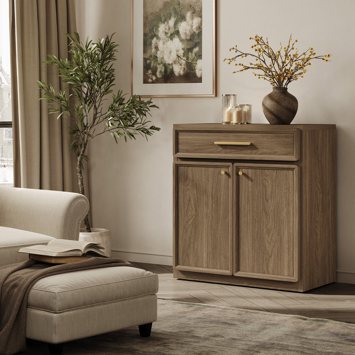 Crescent Sideboard Buffet Cabinet,Set of 3
