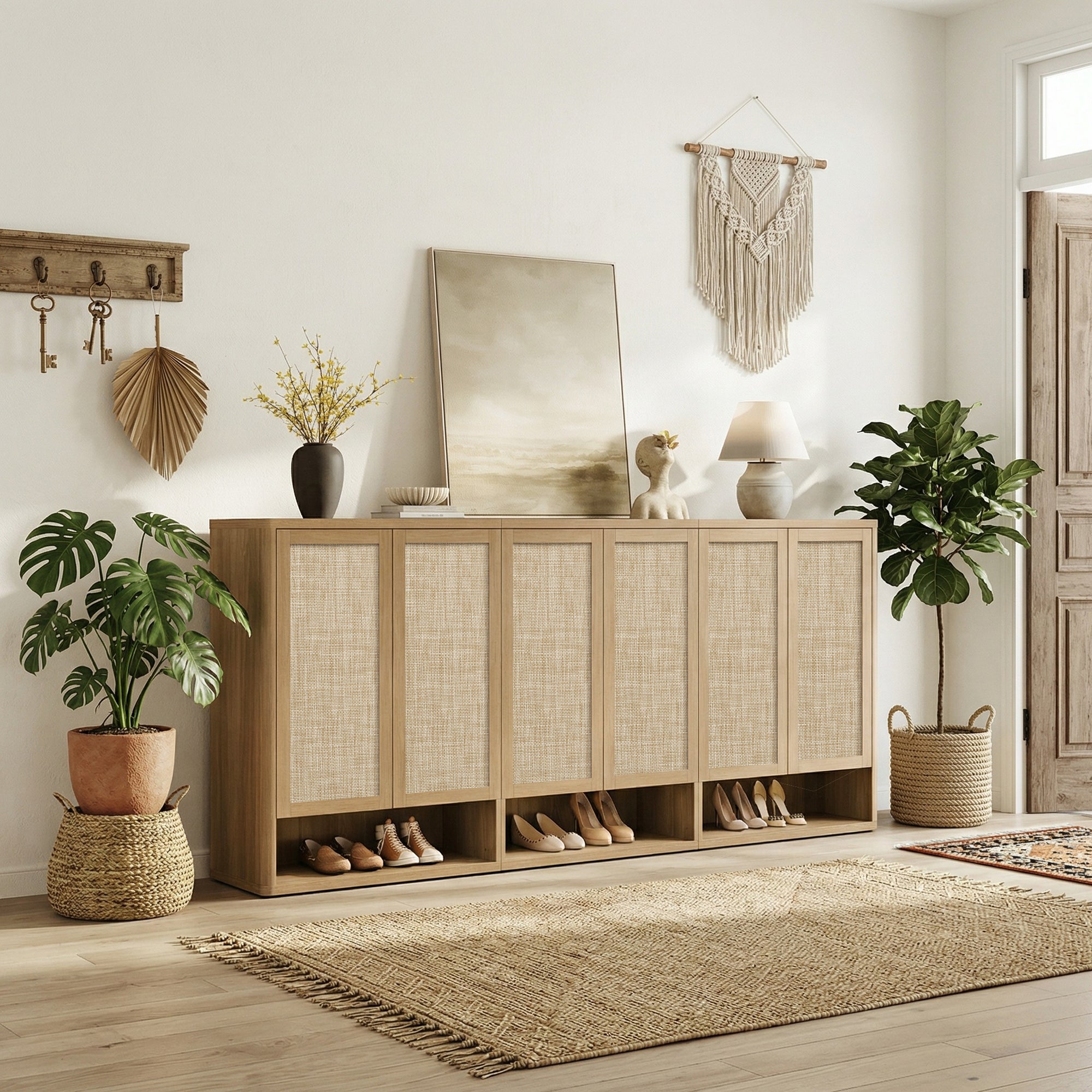 Zura Modular Shoe Cabinet with 6 Doors, 70 Pairs