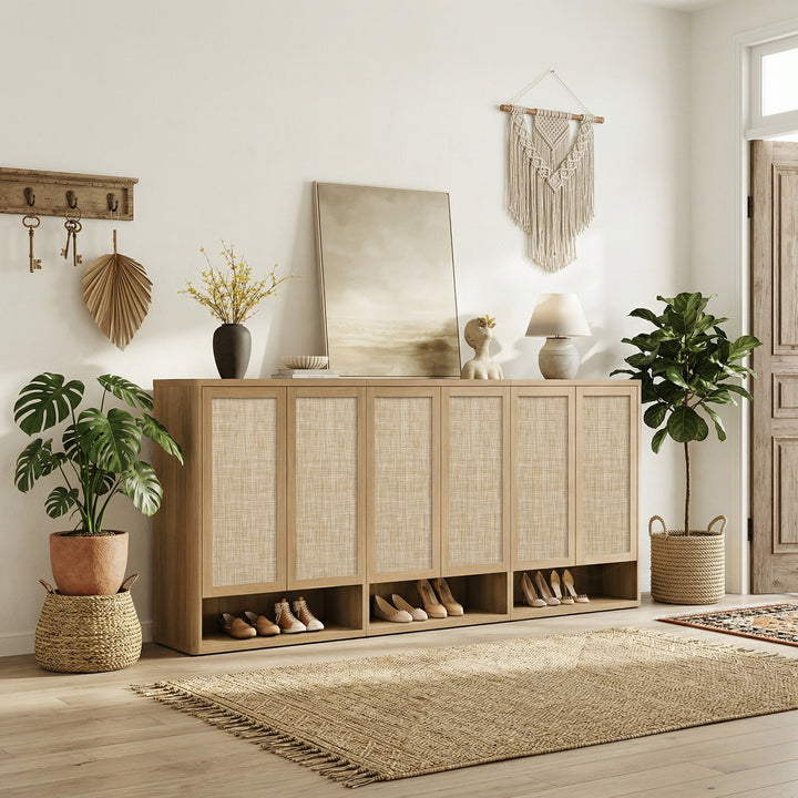 Zura Modular Shoe Cabinet with 6 Doors, 70 Pairs
