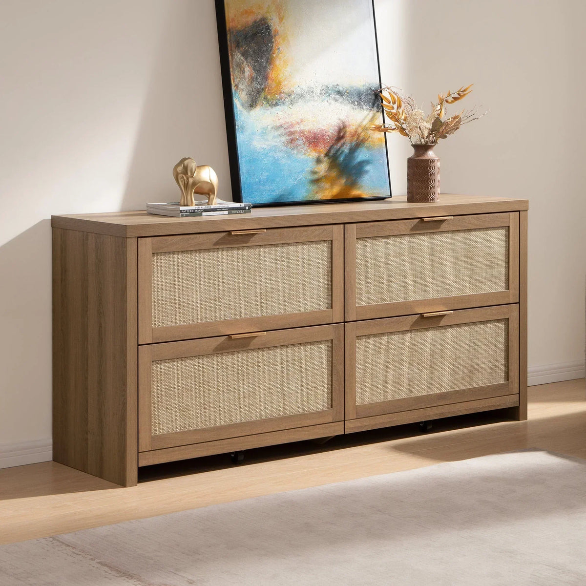 Savanna Rattan 4 Drawers Dresser