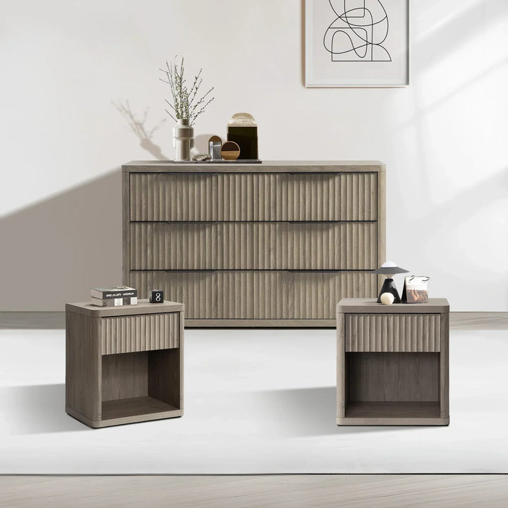 Cas 6 Drawers Dresser and 1 Drawer Nightstands Set