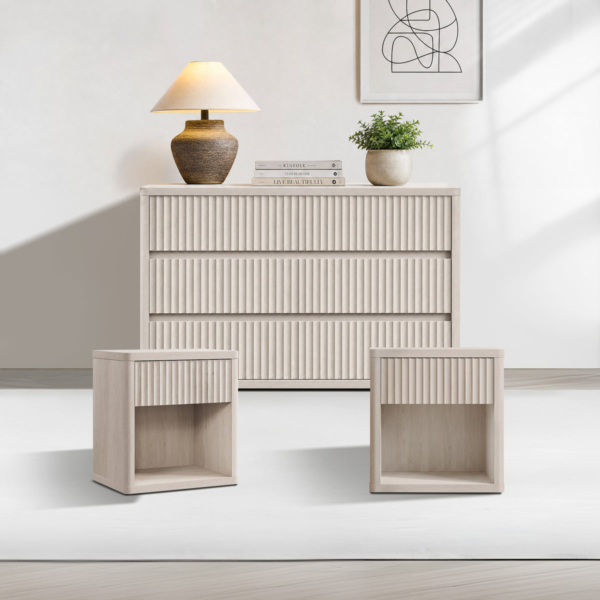 Cas Modern Dresser and Nightstands Set
