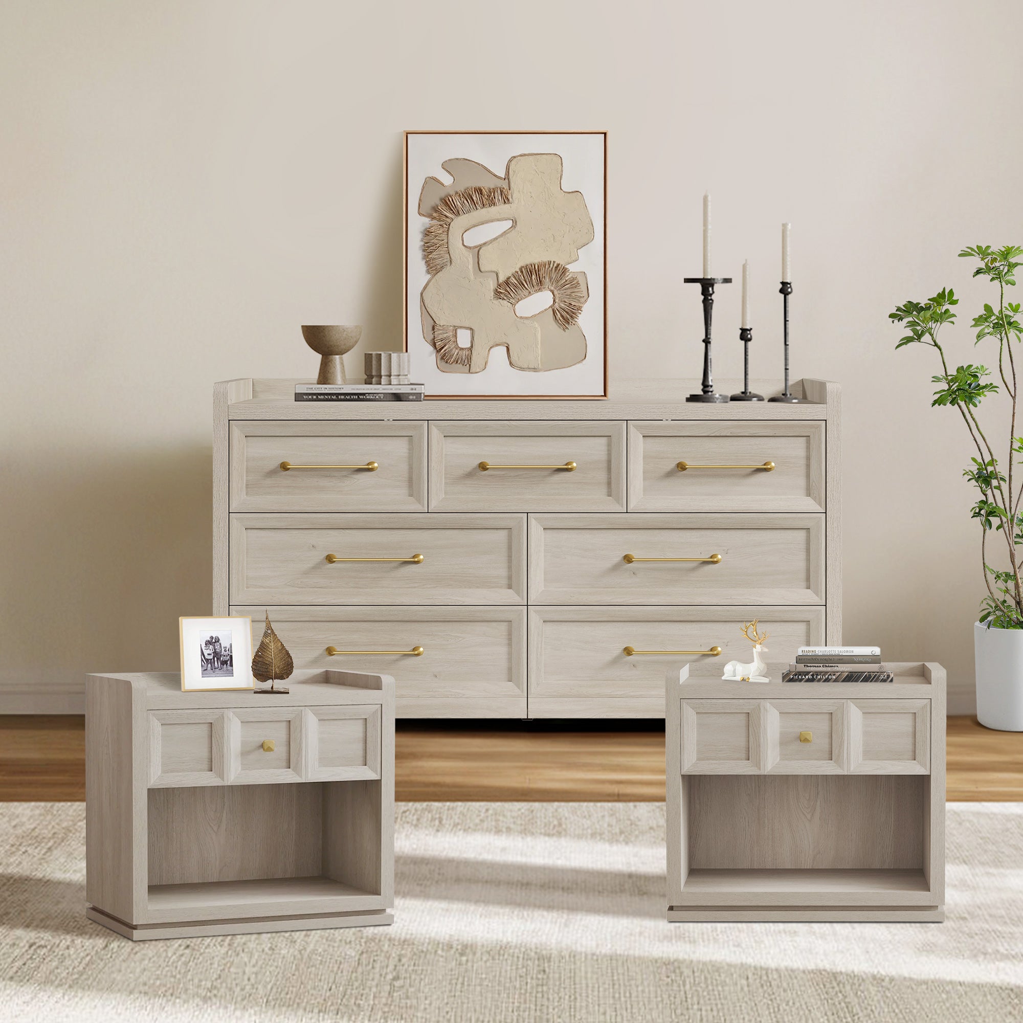 Helio Dresser and Nightstands Bedroom Set