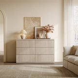 Stria 3-Drawer Sideboard, Fluted Style, Set of 2
