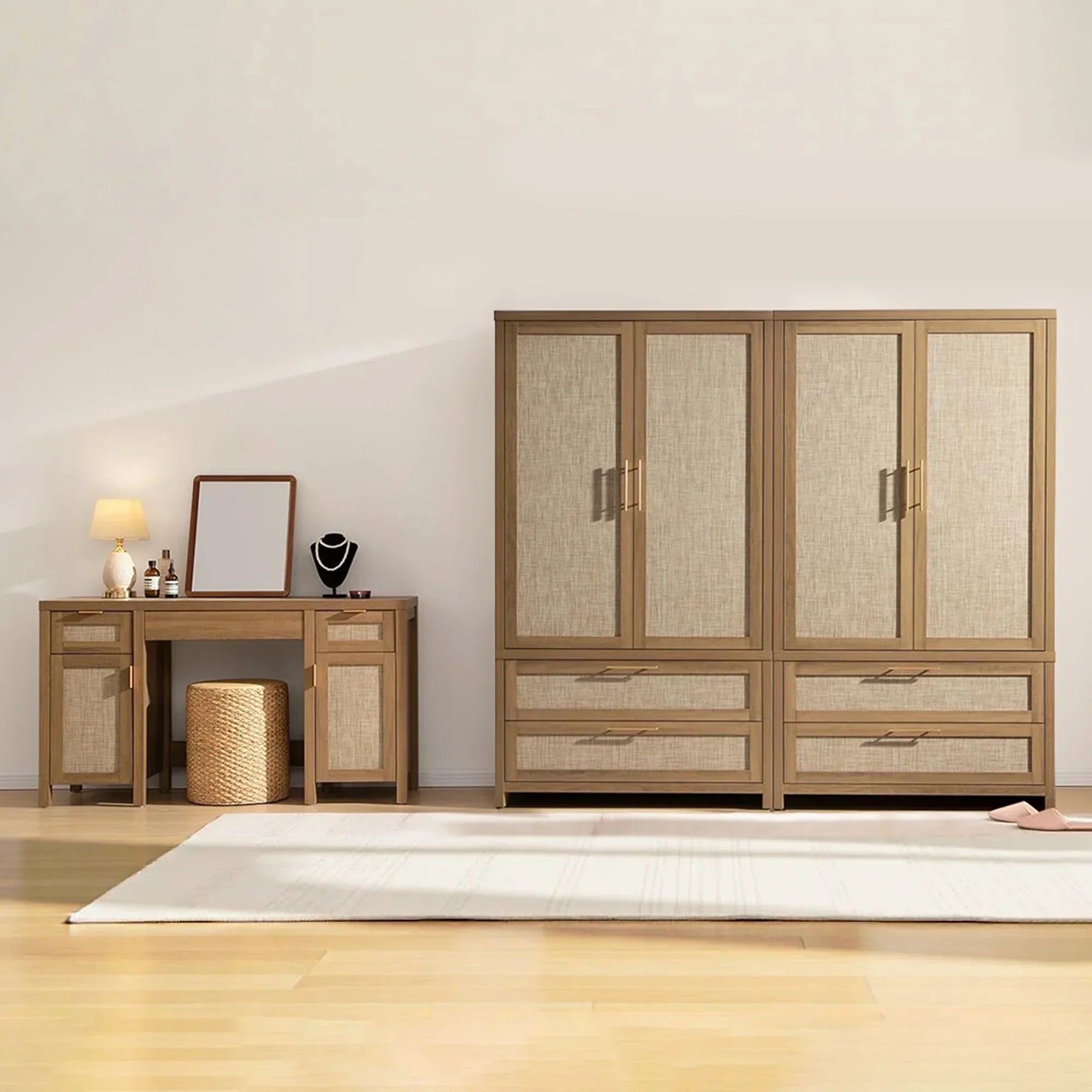 Savanna Vanity Table and Wardrobe Set