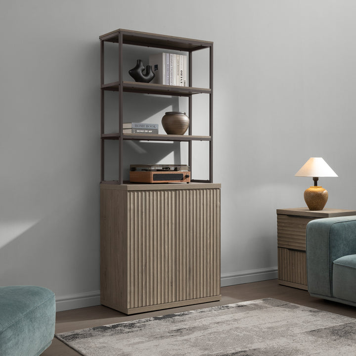 Stria Bookshelf with Storage, Set of 2
