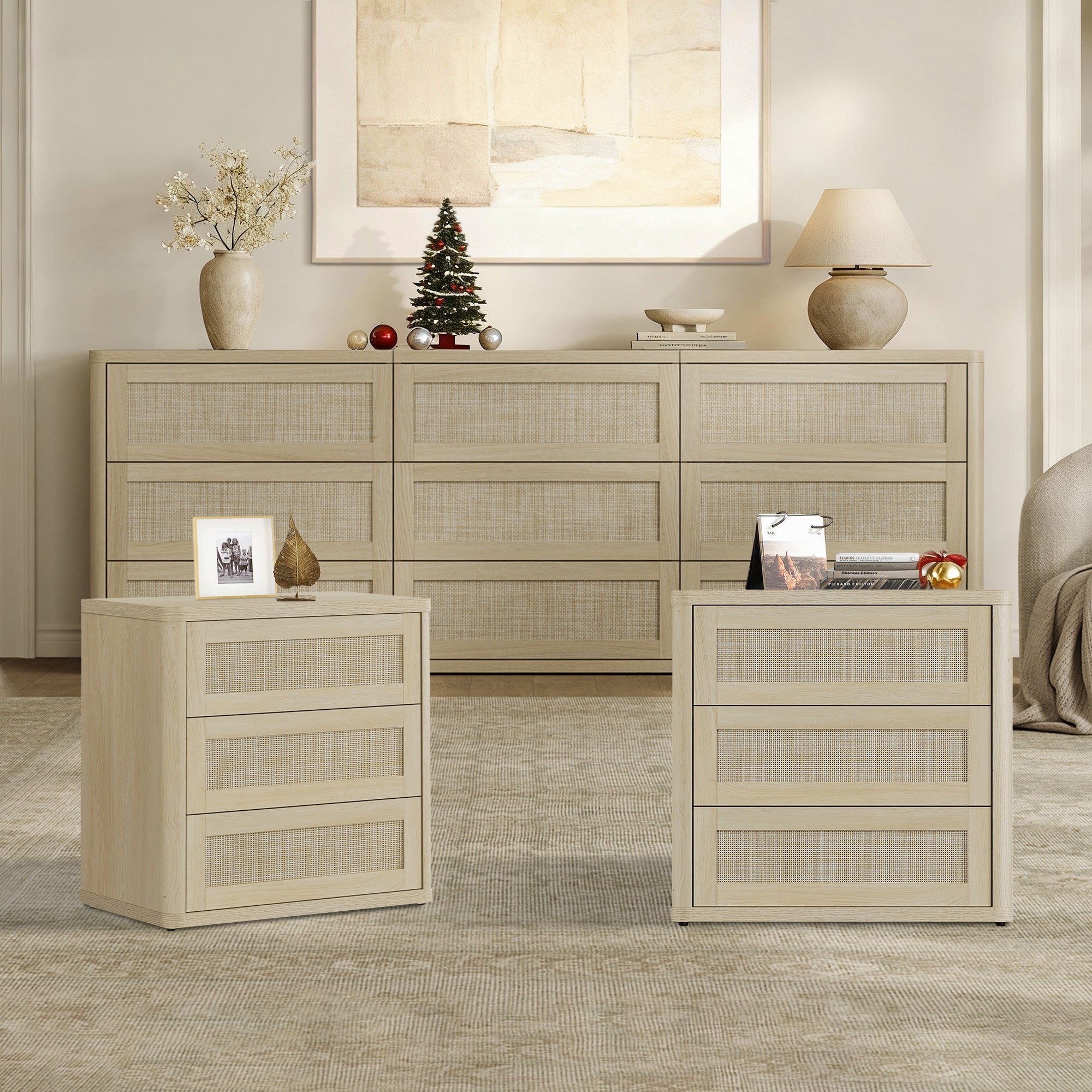 Zura 9-Drawer Chest and Nightstands Set