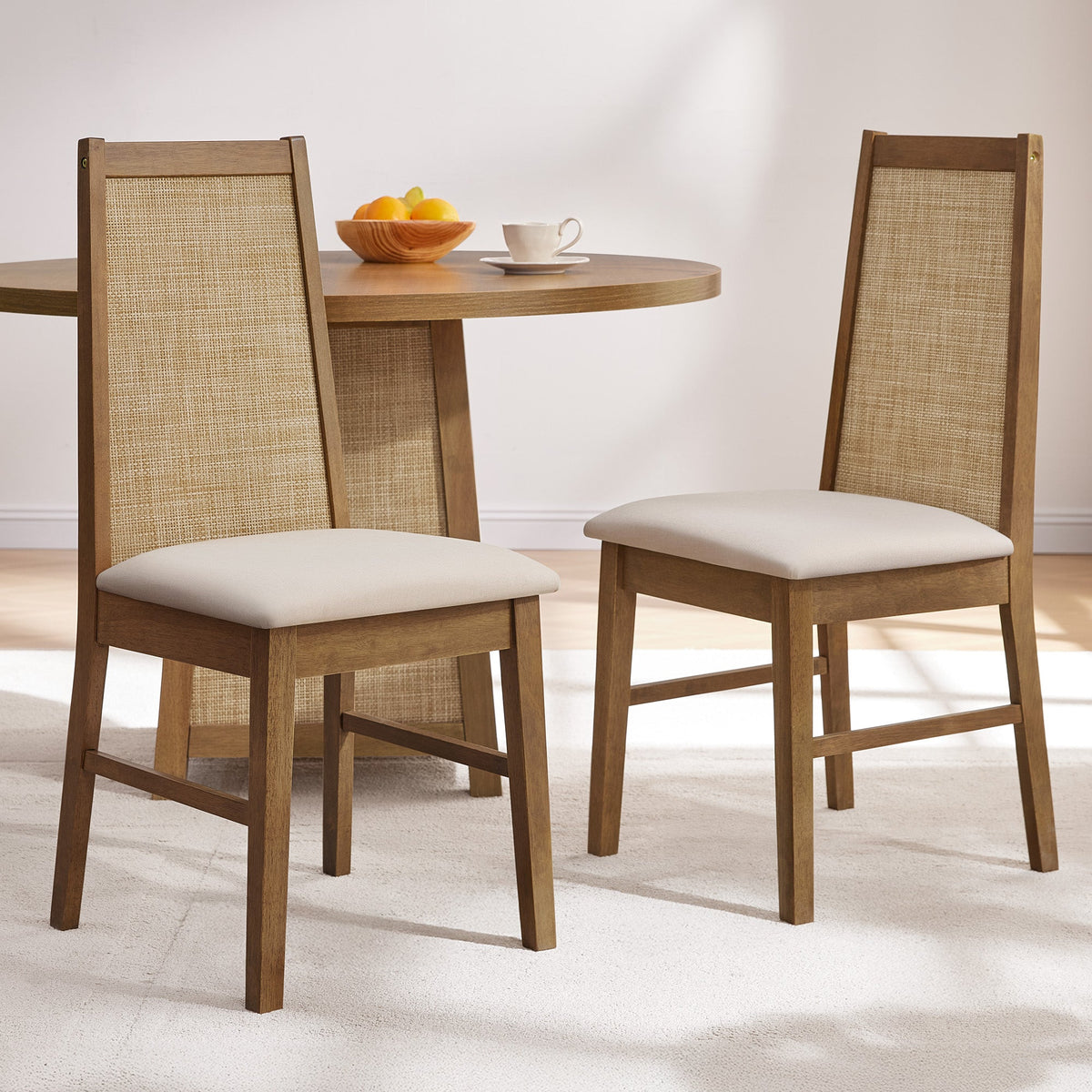 Savanna Upholstered Dining Chair, Solid Wood Frame, Set of 4