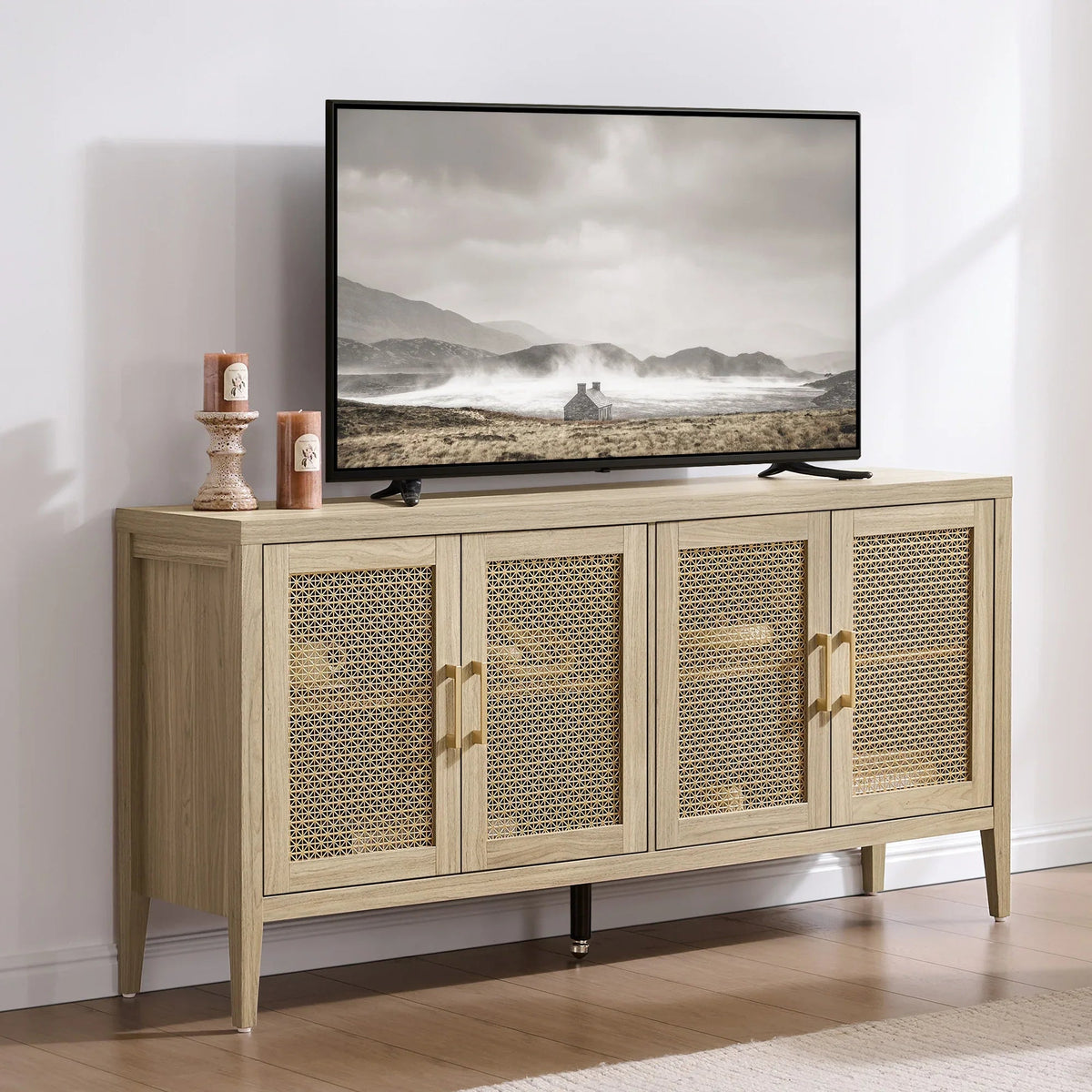 Andy TV Stand with 4 Doors - 1 Piece - Espresso Brown