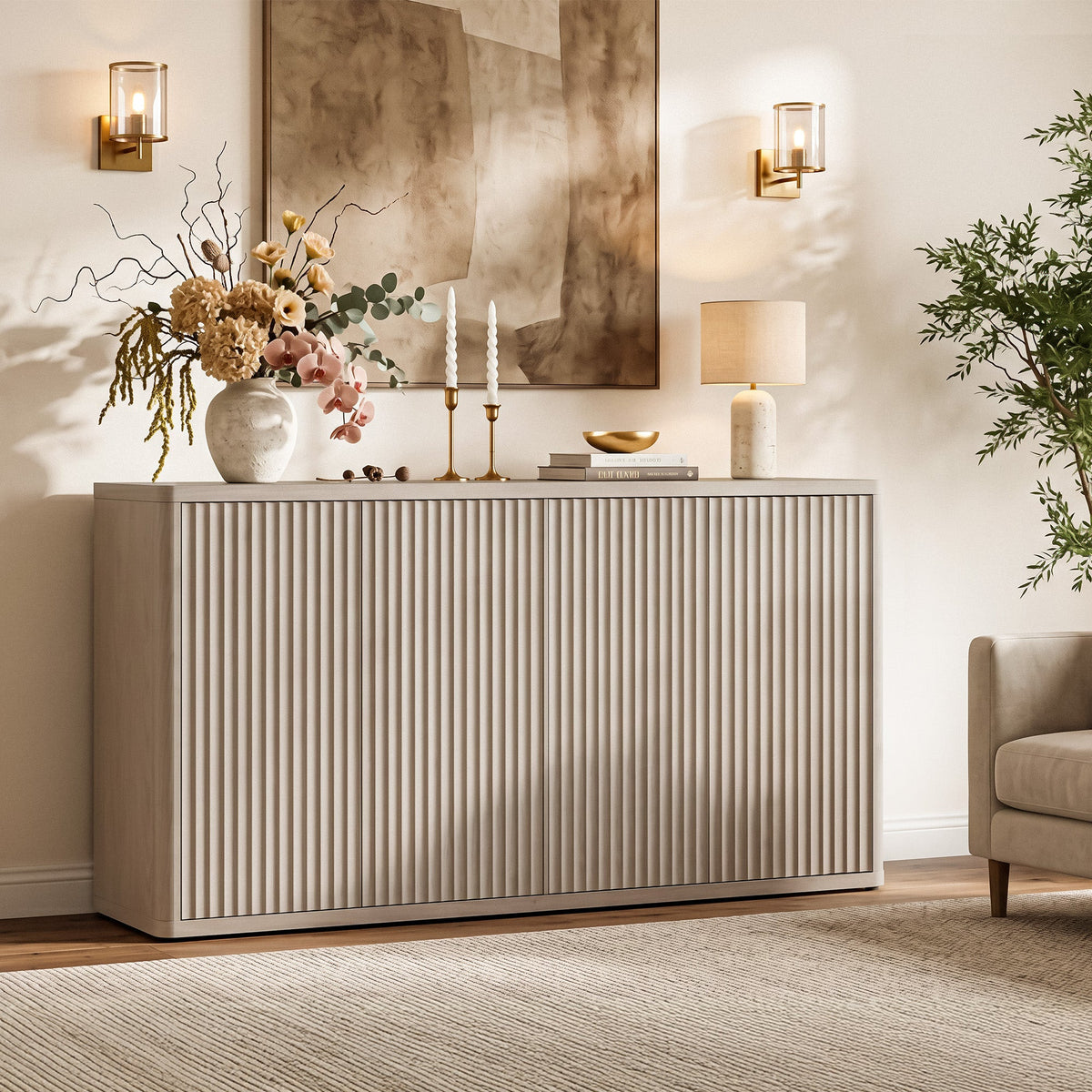 Cas Sideboard with 4 Doors, Set of 2