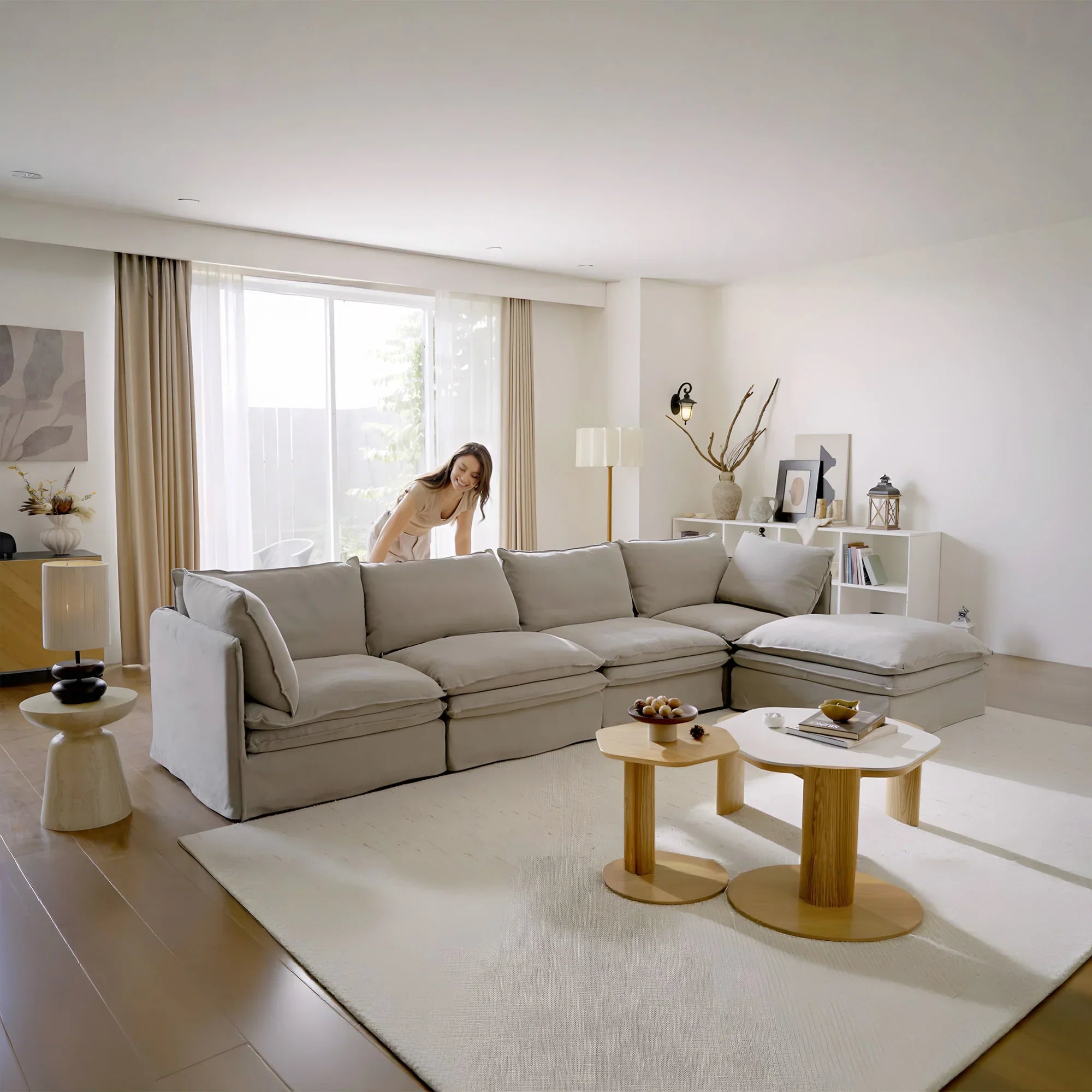 Eira Modular L-Shape Sofa, Deep Oversized Seat