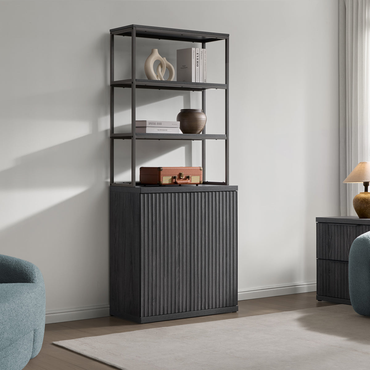 Stria Bookshelf, 2 Doors, Set of 3