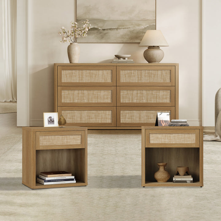 Zura Sectional 6-Drawer Dresser and Nightstand Set