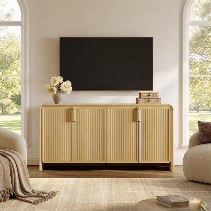 Alina Sideboard with 4 Doors, Living Room Storage, Set of 2