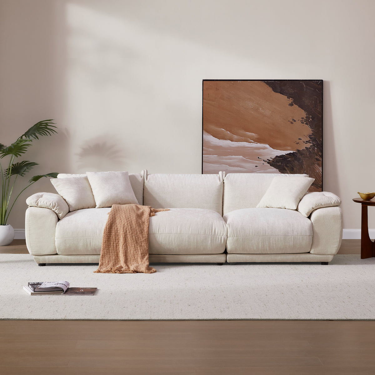 Noor Modular 3 Seater Sofa, Chenille Fabric
