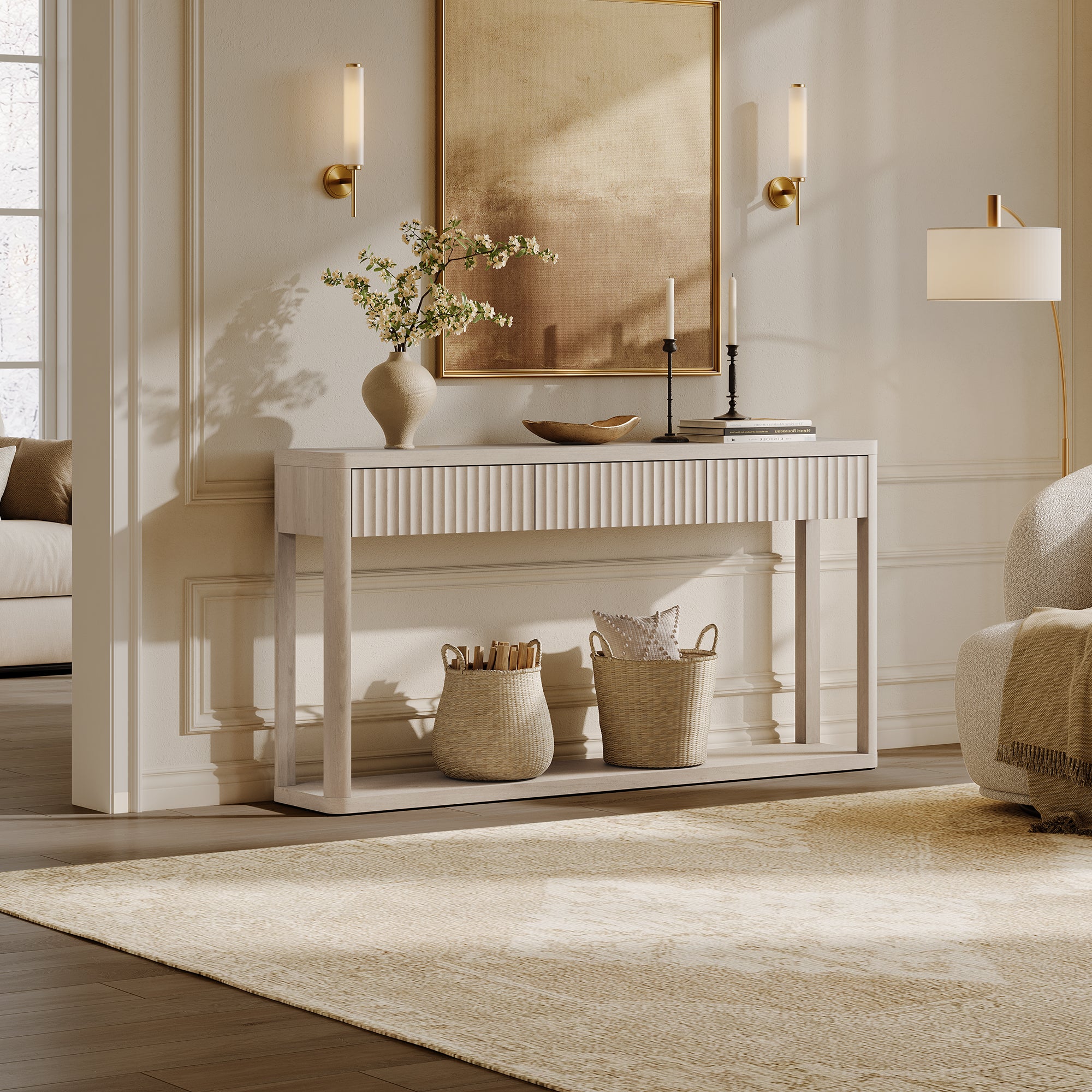 Cas Modern Console Table with 3 Drawers
