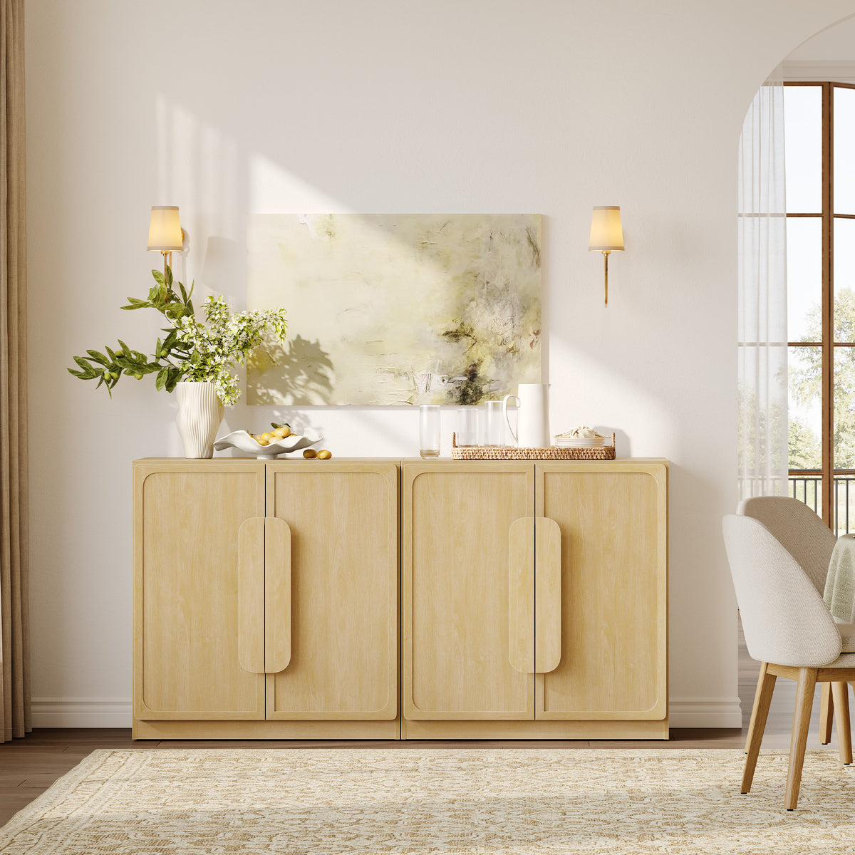 Arcus Sideboard with 2 Doors, Arched Handle Design