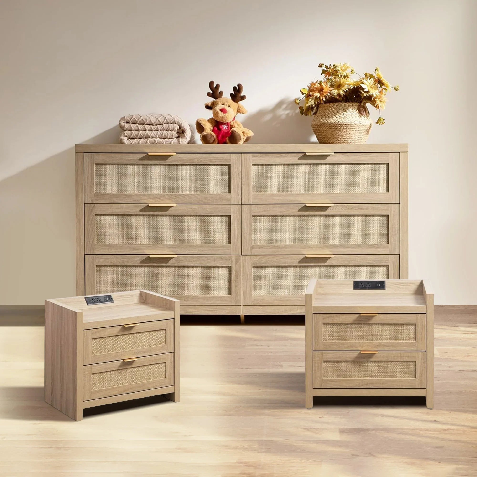 Savanna 6 Drawers Dresser and 2  Drawer Nightstand Set