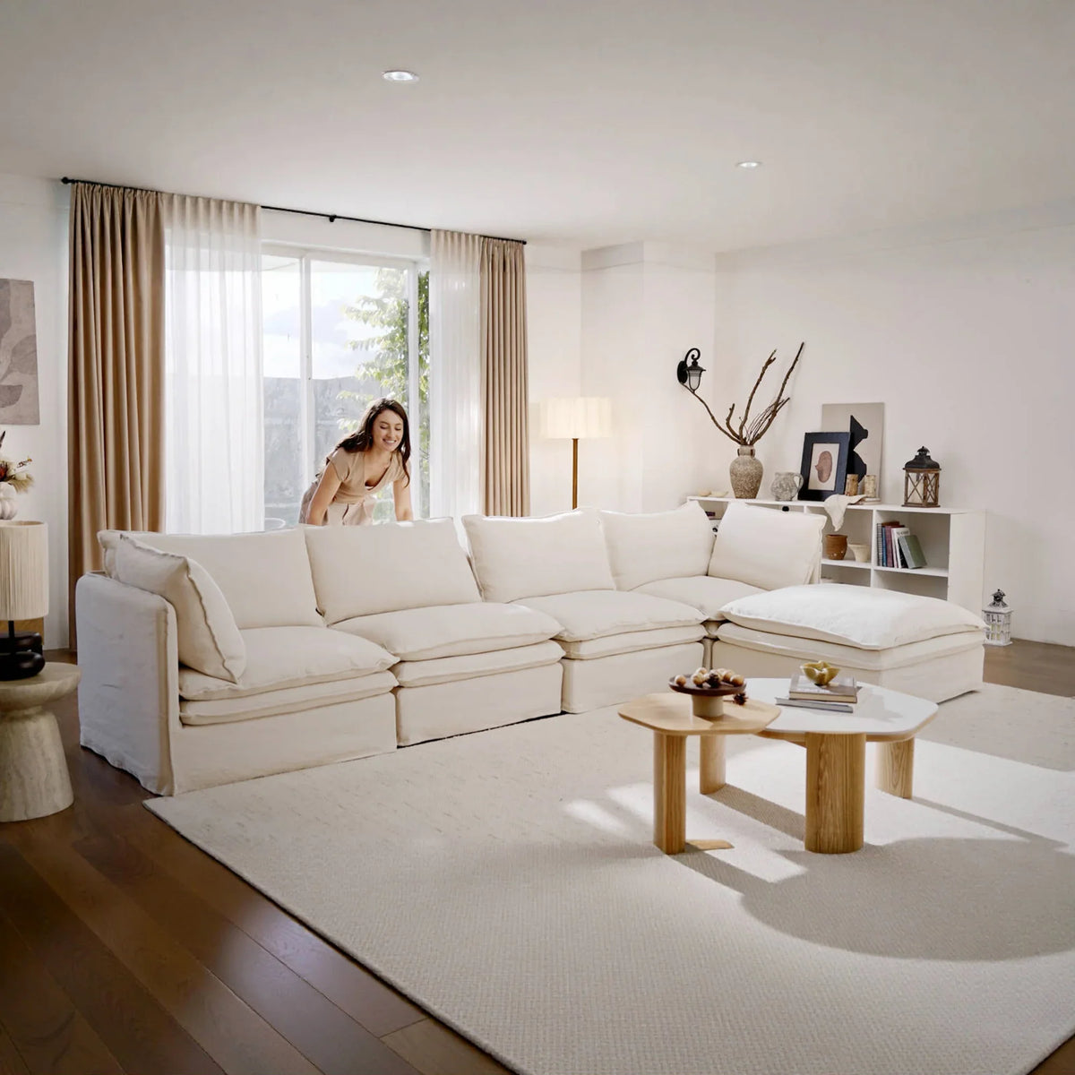 Eira Sectional L-Shape Sofa, Feather Down