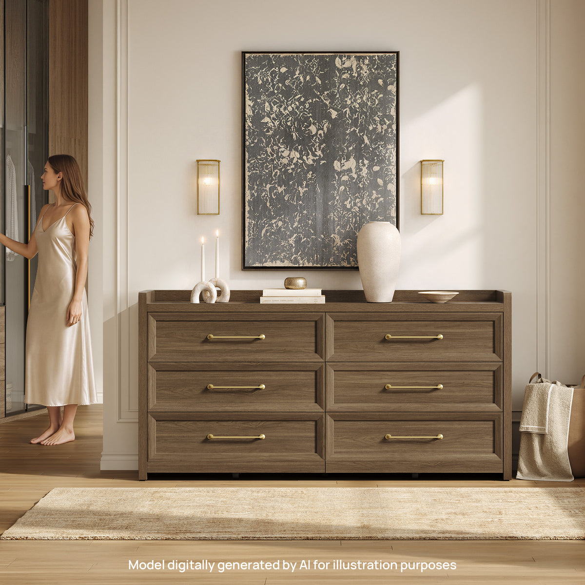 Helio Modern 6-Drawer Dresser for Bedroom, 56'' Wide