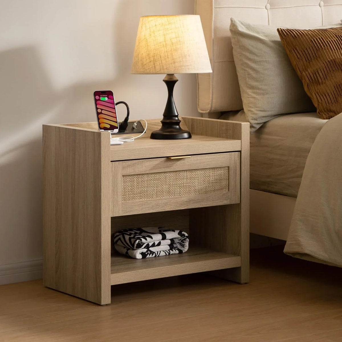 Savanna Dresser, Wardrobe and Nightstands with Charging Bedroom Set