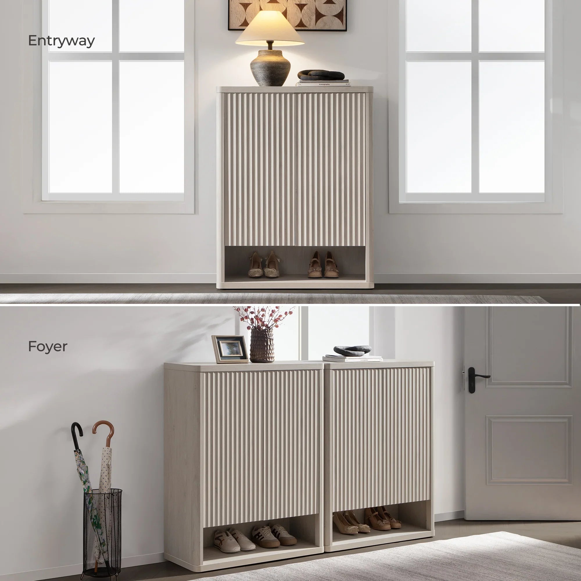 Cas Black Shoe Cabinet Entryway