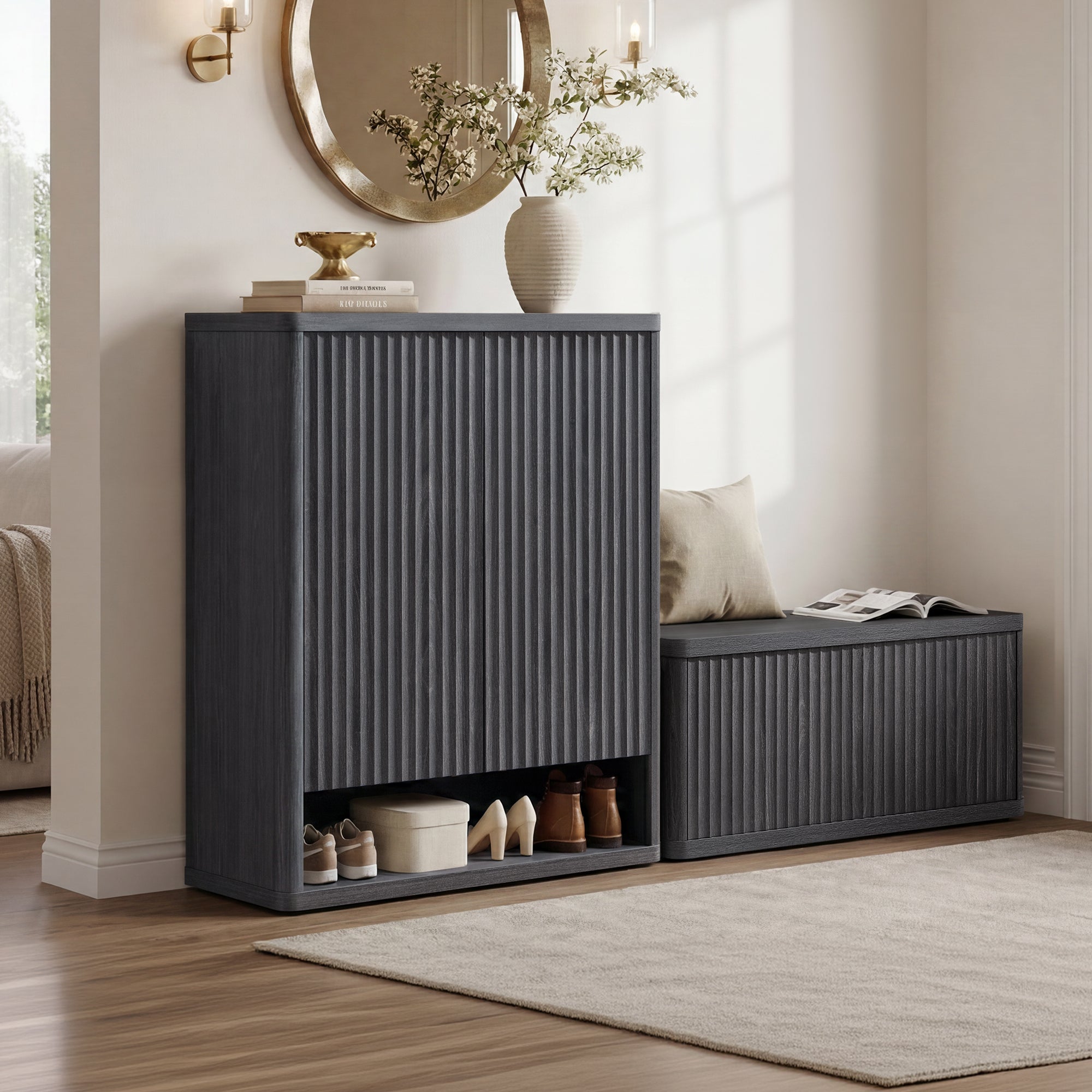 Cas 2-Door Shoe Cabinet, 20 Pairs