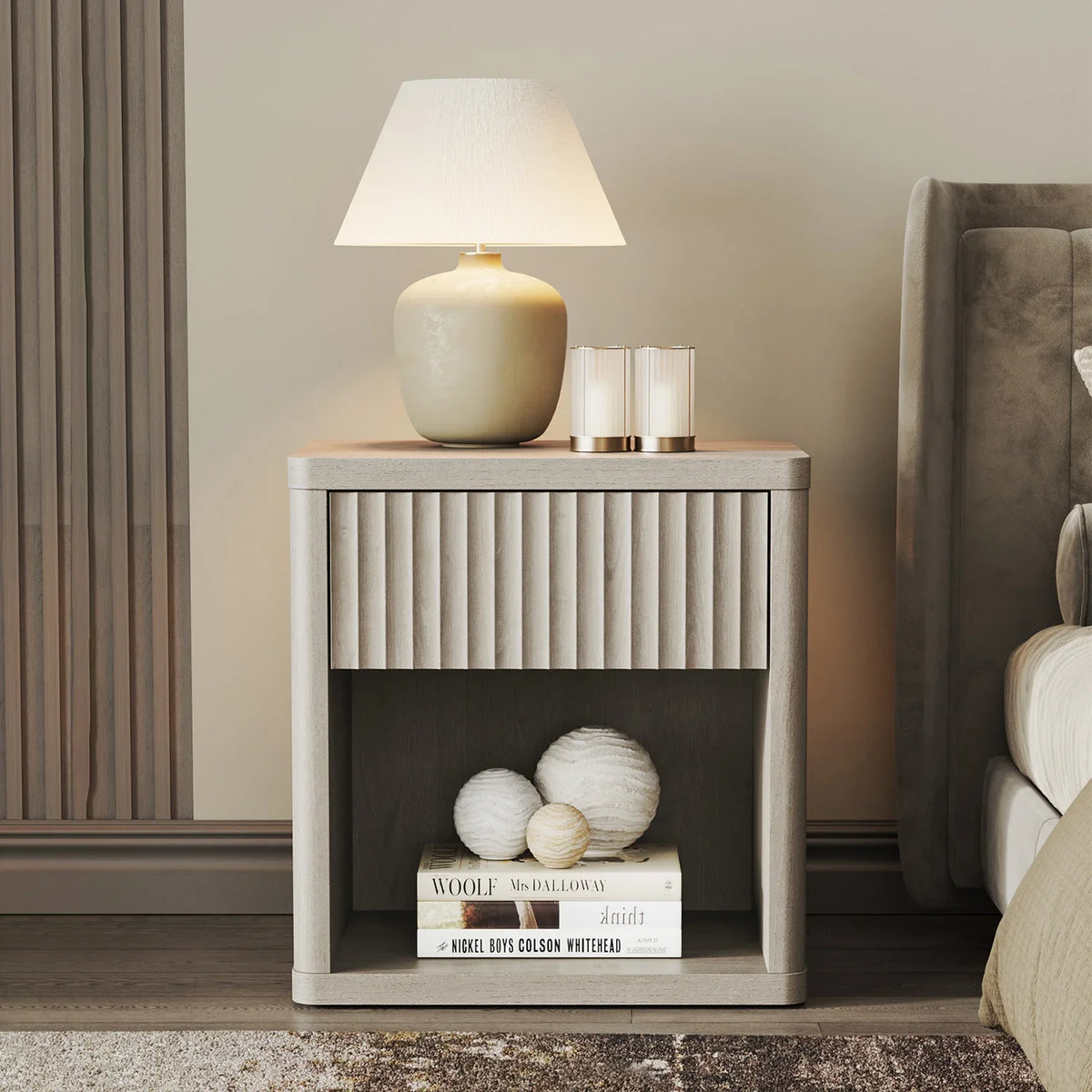 Stria 6 Drawers Dresser and Cas Nightstands Set