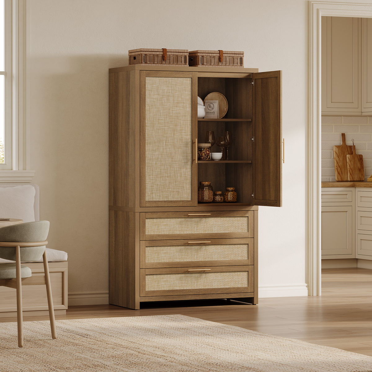 Savanna Bedroom Wardrobe with 2-Door and 3-Drawer