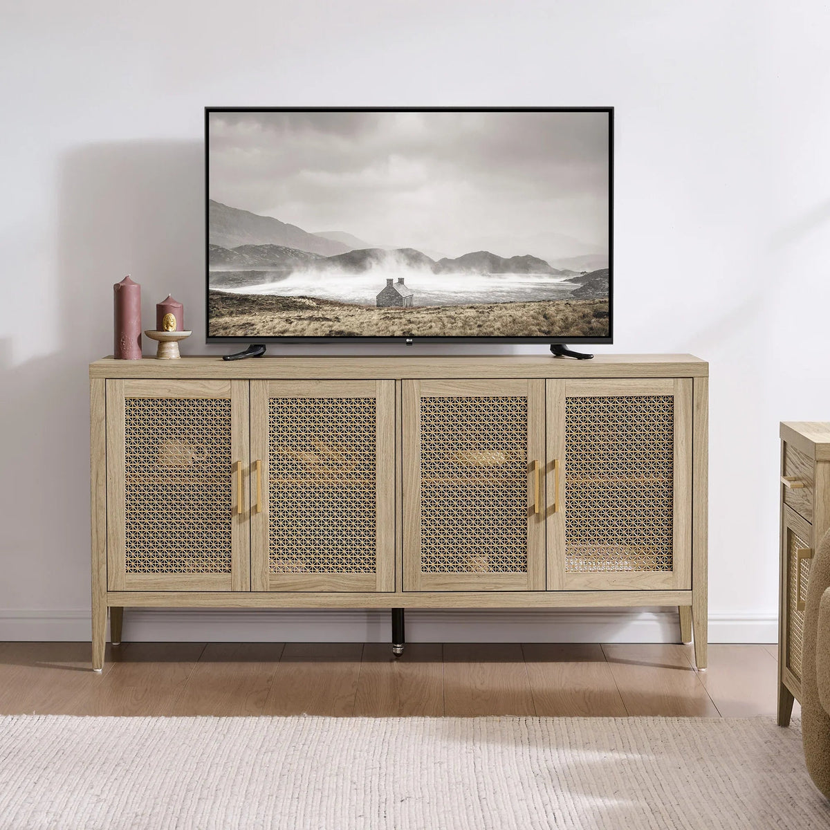 Andy TV Stand with 4 Doors - 1 Piece - Espresso Brown