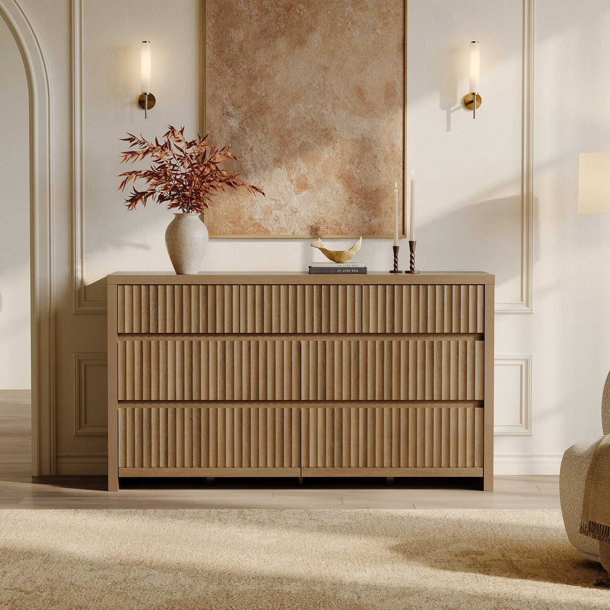 Prelude Contemporary 7 Drawers Dresser for Bedroom