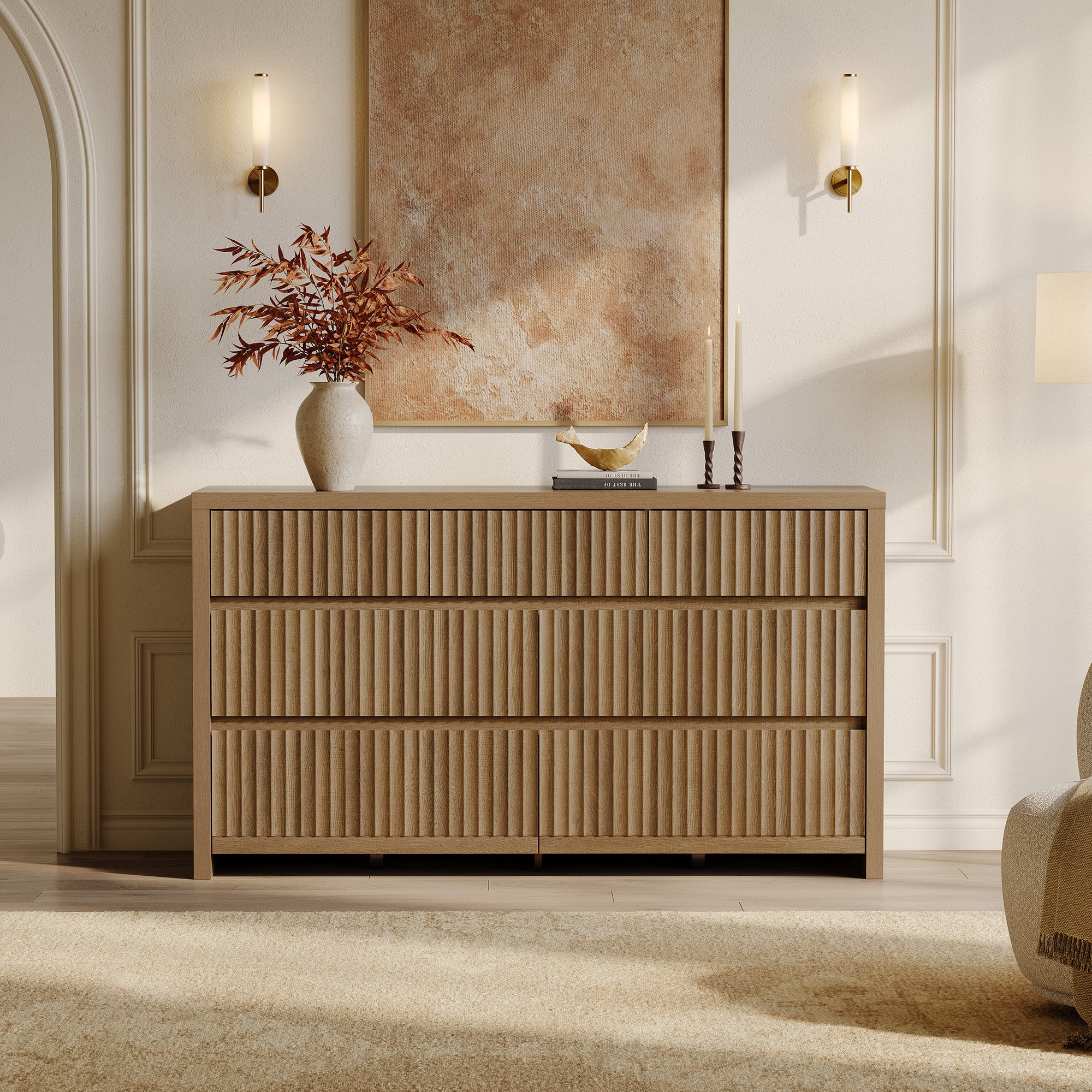 Prelude Contemporary 7 Drawers Dresser for Bedroom